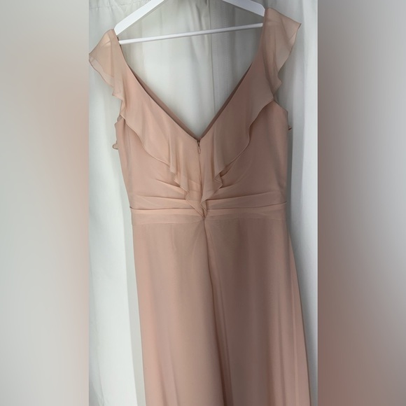 B12 Jasmine Bridesmaid Long Dress shell pink Size 16 Sleeveless v neck - Picture 7 of 12